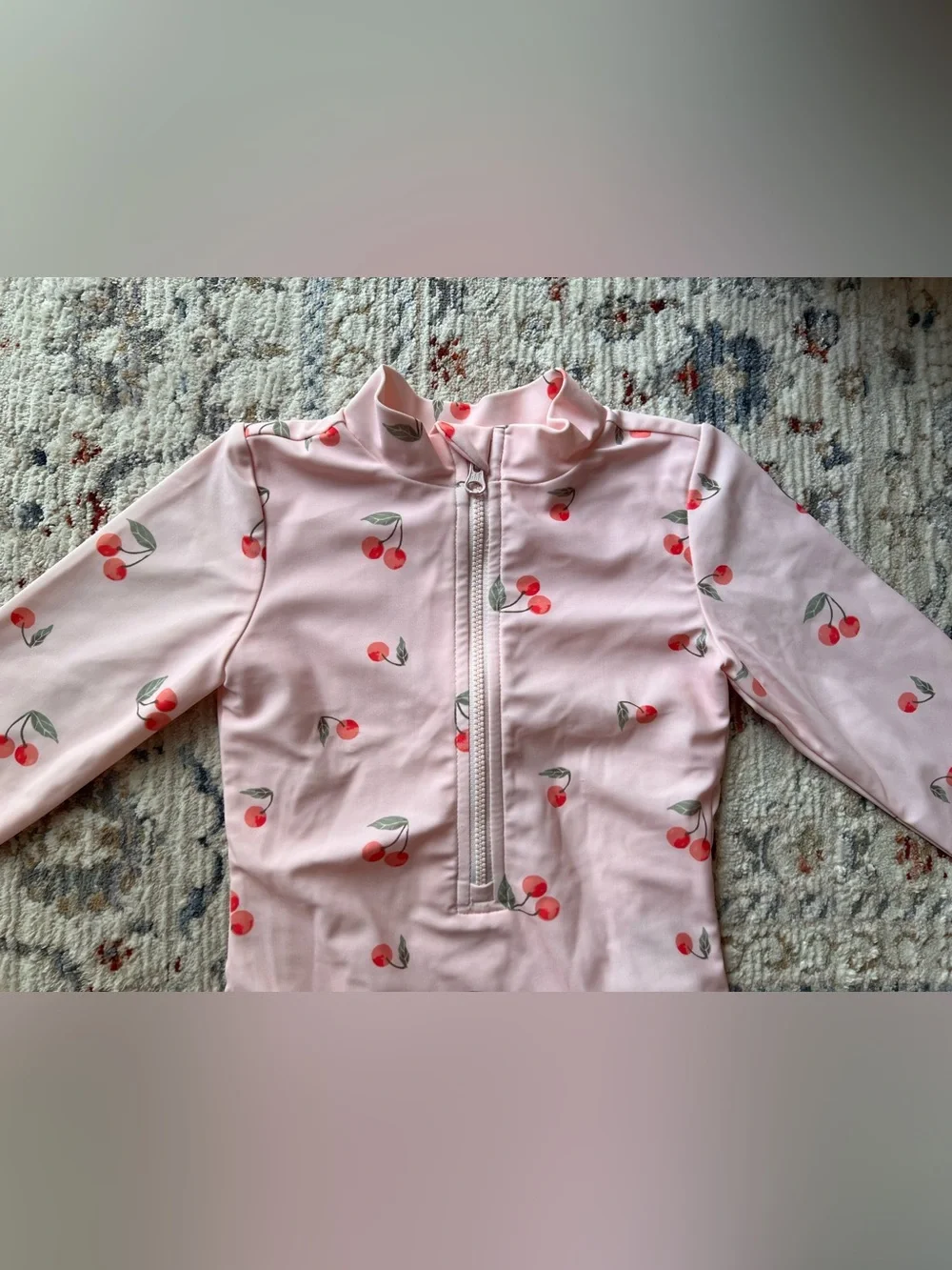 Baby Gap Pink Cherry one piece swimsuit rashguard size 4T girls